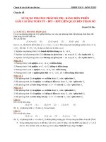 sử dụng phương pháp đồ thị - bảng biến thiên giải các bải tóan liên quan đến tham số