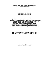 quản lý chi ngân sách nhà nước đối vói đơn vị sự nghiệp công lập có thu ngành y tế tỉnh bắc ninh (giai đoạn 2008 đến nay). thực trạng kinh nghiệm và giải pháp