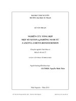 nghiên cứu tổng hợp một số xeton-α,β- không no đi từ 3- axetyl-2- metylbenzocromon
