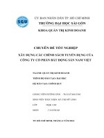 XÂY DỰNG các CHÍNH SÁCH TUYỂN DỤNG của CÔNG TY cổ PHẦN bất ĐỘNG sản NAM VIỆT