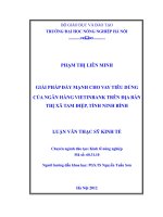 giải pháp đẩy mạnh cho vay tiêu dùng của ngân hàng vietinbank trên địa bàn thị xã tam điệp, tỉnh ninh bình
