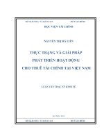 thực trạng và giải pháp phát triển hoạt động cho thuê tài chính tại việt nam