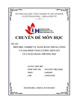 Tăng cường huy động tiền gửi tại ngân hàng nông nghiệp và phát triển nông thôn   chi nhánh thành phố hải dương