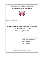 đồ án tốt nghiệp nghiên cứu quy trình công nghệ sản xuất mắm ruốc ăn liền chất lượng cao