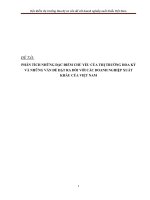 Phân tích những đặc điểm chủ yếu của thị trường mỹ và những vấn đề đặt ra đối với doanh nghiệp xuất khẩu việt nam