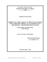 nghiên cứu thực trạng và đề xuất giải pháp phát triển hệ thống cây xanh bóng mát nội thành, thành phố thái nguyên
