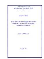 Quản lý rủi ro vốn tín dụng đầu tư của nhà nước tại chi nhánh ngân hàng phát triển bắc giang