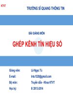 Kỹ Thuật Ghép Kênh Tín Hiệu Số, Khái Quát Chung