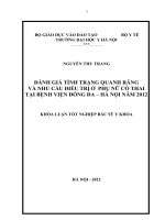 đánh giá chỉ số tình trạng quanh răng và nhu cầu điều trị ở phụ nữ có thai tại bệnh viện đống đa – hà nội năm 2012