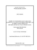 nghiên cứu thành phần loài và khả năng tái sinh của các loài cây gỗ trong thảm thực vật tự nhiên và rừng trồng ở xã biển động, huyện lục ngạn, tỉnh bắc giang