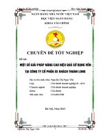 một số giải pháp nâng cao hiệu quả sử dụng vốn tại công ty cổ phần xe khách thanh long