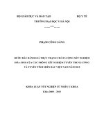 bước đầu đánh giá thực trạng chất lượng xét nghiệm hóa sinh của các phòng xét nghiệm tuyến trung ương và tuyến tỉnh miền bắc việt nam năm 2012