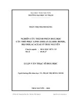 nghiên cứu thành phần hóa học cây thổ phục linh (smilax glabra roxb), họ smilacaceae ở thái nguyên