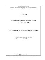 nghiên cứu tập mục thường xuyên và luật kết hợp