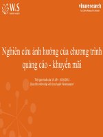 báo cáo nghiên cứu ảnh hưởng của chương trình quảng cáo - khuyến mãi