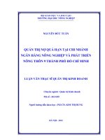 Quản trị nợ quá hạn tại chi nhánh ngân hàng nông nghiệp và phát triển nông thôn 9 thành phố hồ chí minh