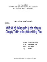 Thiết kế hệ thống quản lý bán hàng tại công ty TNHH phân phối xe hồng phúc