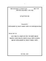 trình bày cơ chế bệnh sinh bệnh viêm khớp thiếu niên