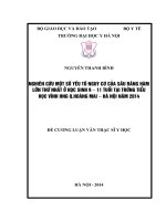 kiểm định mối liên quan giữa sâu răng hàm lớn thứ nhất và tình trạng vệ sinh răng miệng của nhóm học sinh trên