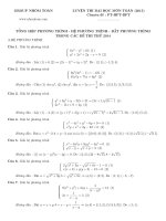 tổng hợp đề thi thử 2014 về phương trình