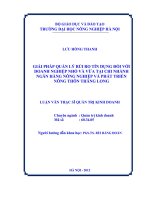 giải pháp quản lý rủi ro tín dụng đối với doanh nghiệp nhỏ và vừa tại chi nhánh ngân hàng nông nghiệp và phát triển nông thôn thăng long