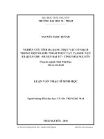 nghiên cứu tính đa dạng thực vật có mạch trong một số kiểu thảm thực vật tại khu vực xã quân chu - huyện đại từ - tỉnh thái nguyên