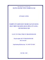 Nghiên cứu kiểm soát nội bộ tại ngân hàng phát triển nhà đồng bằng sông cửu long   chi nhánh hà nội