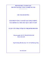 Giải pháp nâng cao kết quả hoạt động tài chính của nhà máy quy chế từ sơn
