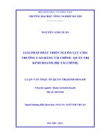 Giải pháp phát triển nguồn nhân lực cho trường cao đẳng tài chính