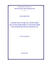 giải pháp nâng cao hiệu quả chương trình cho vay đối với hộ nghèo của ngân hàng chính sách xã hội huyện mỹ hào, tỉnh hưng yên