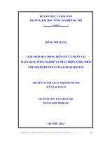 Giải pháp huy động tiền gửi cá nhân tại ngân hàng nông nghiệp và phát triển nông thôn chi nhánh huyện nam sách hải dương