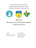 Báo cáo hiện trạng xử lý chất thải rắn sinh hoạt tại huyện đảo Lý Sơn