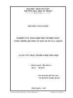 nghiên cứu tổng hợp một số hợp chất vòng thơm, dị vòng từ dẫn xuất của anilin