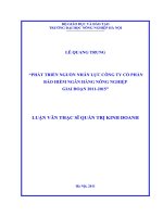 Phát triển nguồn nhân lực công ty cổ phần bảo hiểm ngân hàng nông nghiệp giai đoạn 2011 đến 2015