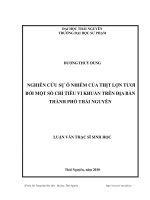nghiên cứu sự ô nhiễm của thịt lợn tươi bởi một số chỉ tiêu vi khuẩn trên địa bàn thành phố thái nguyên