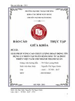 BÁO CÁO THỰC TẬP GIẢI PHÁP NÂNG CAO CHẤT LƯỢNG HOẠT ĐỘNG TÍN DỤNG CÁ NHÂN TẠI NGÂN HÀNG ĐẦU TƯ  PHÁT TRIỂN VIỆT NAM CHI NHÁNH THANH XUÂN