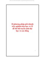 10 phương pháp giải nhanh trắc nghiệm hóa học và 25 đề thi thử tuyển sinh đại học và cao đẳng
