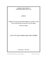 nghiên cứu sử dụng bã dong riềng làm thức ăn bổ sung nuôi bò thịt tạ i huyện nguyên bình, tỉnh cao bằng