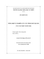 Tổng hợp và nghiên cứu các tính chất quang của vật liệu nano cdse