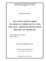 Xây dựng chương trình xác định các thông số của tầng chứa dầu khí bằng phương pháp biểu đồ crossplot