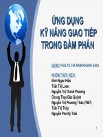 Báo cáo ỨNG DỤNG  KỸ NĂNG GIAO TIẾP TRONG ĐÀM PHÁN