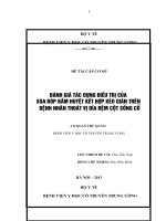 đánh giá tác dụng điều trị của xoa bóp bấm huyệt kết hợp kéo giãn trên bệnh nhân thoát vị đĩa đệm cột sống cổ