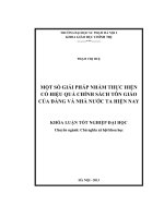 Một số giải pháp nhằm thực hiện có hiệu quả chính sách tôn giáo của Đảng và Nhà nước hiện nay