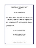 Tạo kháng thể đa dòng kháng duch(drosophila ubiquitin carboxyl terminal hydrolase) và bước đầu ứng dụng trong nghiên cứu vai trò của protein uch đối với bệnh parkinson