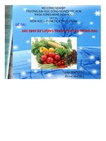 Đề tài xác định dư lượng thuốc trừ sâu trong rau