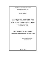 Giáo dục thẩm mỹ cho trẻ mẫu giáo lớn qua hoạt động vẽ trang trí