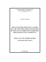 Một số giải pháp nhằm nâng cao hiệu quả việc thưc hiện chính sách tín dụng để thúc đẩy sự nghiệp công nghiệp hóa, hiện đại hóa ở Việt Nam hiện nay