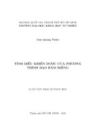 Tính điều khiển được của phương trình đạo hàm riêng