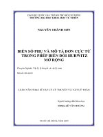 Biến số phụ và mô tả đơn cực từ trong phép biến đổi hurwitz mở rộng