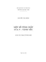 Luận văn thạc sĩ toán học Một số tính chất của V vành yếu